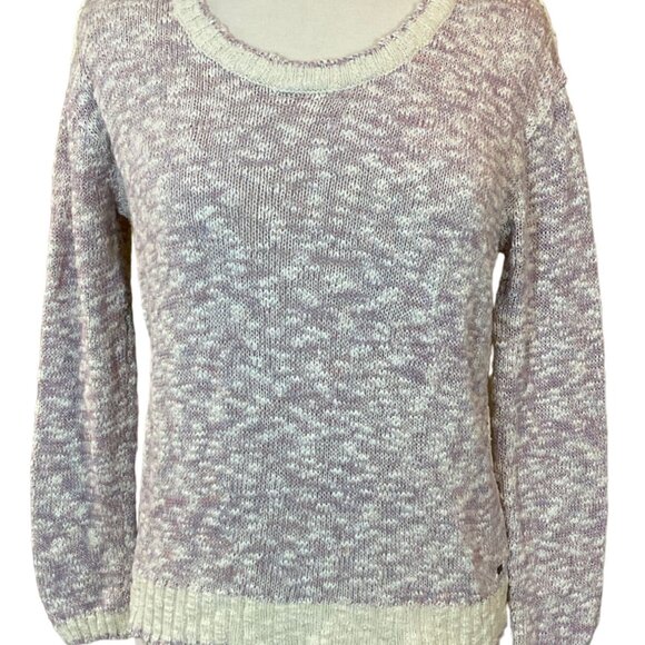 O'Neill Long Sleeve Variegated Knit Crochet Lace Back Pullover Sweater Medium - Picture 1 of 10